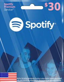 Подарочная карта Spotify 30 долларов [US]