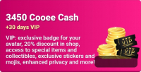 Club Cooee - 3D Avatar Chat  :  3450 Cooee Cash + 30 days VIP