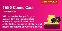 Club Cooee - 3D Avatar Chat  :  1650 Cooee Cash + 10 days VIP