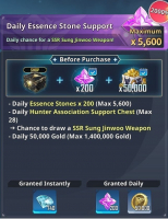 Solo Leveling:Arise  : Daily Essence Stone Support