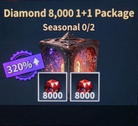 GODS RAID : Team Battle RPG  : 8000 Diamond + 8000 Diamond (Seasonal)