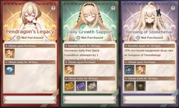 Lost Sword  :  Pendragons Legacy + Daily Growth Support + Blessing of Stonehenge