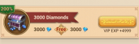 3000 алмазов + 3000 алмазов бонус (первая покупка) : Да, Ваше Высочество