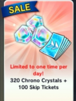 DRAGON BALL LEGENDS :   320 Chrono Crystal + 100 Skip Tickets