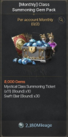 Archeage War : (Monthly) Class Summoning Gem Pack