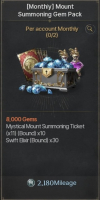 Archeage War : (Monthly) Mount Summoning Gem Pack