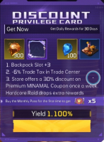 Earth: Revival : Discount Privilege Card