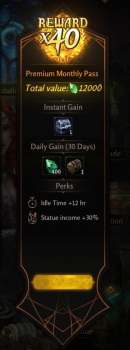Dungeon SurvivorⅢ:Dark Genesis : Premium Monthly Pass
