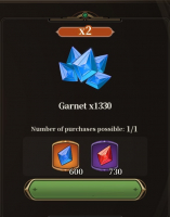 The Legend of Heroes  : 1330 Garnet ( 600 Blue Garnet + 730 Red Garnet )