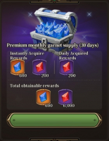 The Legend of Heroes  : Premium monthly garnet supply (30 days)