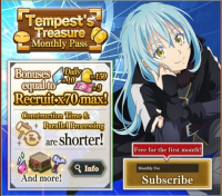 SLIME - ISEKAI Memories : Tempest's Treasure Monthly Pass