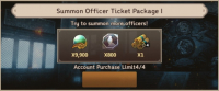 Three Kingdoms: Idle Chronicle  :    Summon  Officer  Ticket Package I