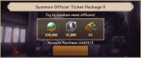 Three Kingdoms: Idle Chronicle : Summon  Officer  Ticket Package II