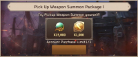  Three Kingdoms: Idle Chronicle  :  Pick Up  Weapon Summon Package I