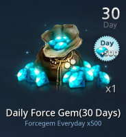 Cabal : Infinite Combo  :  Daily Force Gem (30 Days)  500 Gem