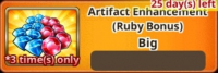 Valkyrie Connect :  Artifact Enhancement (  Ruby bonus ) Big