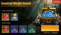 Savage Survival :  Speed-Up  Weekly Supply