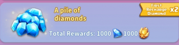 Hero Clash: Playtime Go  :  1 000 Diamonds  + 1000 Diamonds