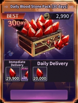 Soul Idle : Two Sides of Girls  :  Daily Blood Stone Pack (30 days)