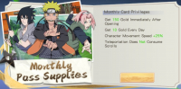 NARUTO SHIPPUDEN  :  Monthly Pass Supplies