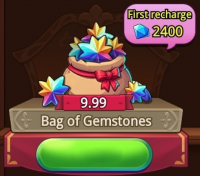 Top Slime : 9.99 Gemstone + 2400 Diamonds