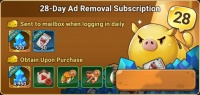 StoneAge: Pet World  :  28-Day Ad Removal Subscription