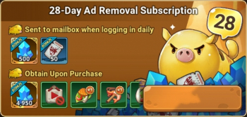 StoneAge: Pet World  :  28-Day Ad Removal Subscription