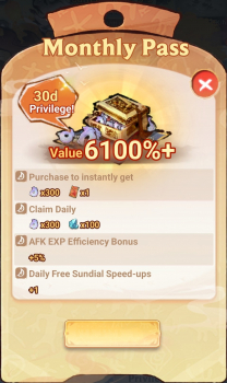 Hero Reborn：Eternal Pact   :   Monthly Pass